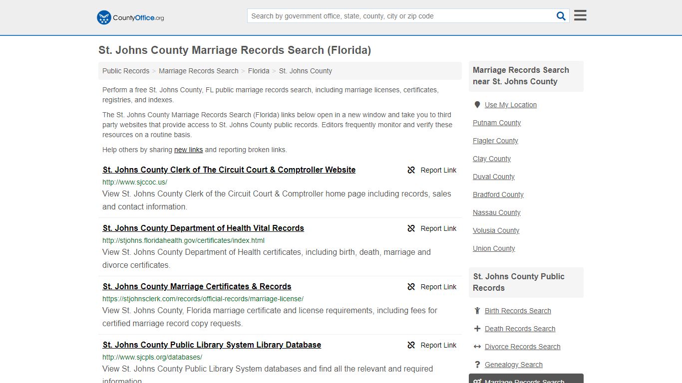 Marriage Records Search - St. Johns County, FL (Marriage ...